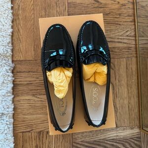 Tod's Black Patent Leather Loafers